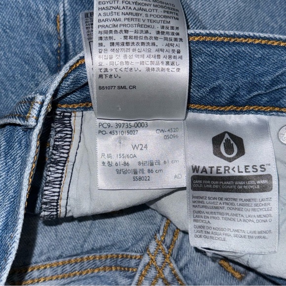 Levi’s Premium High Loose Denim Jean Shorts Women’s 24 Raw Hem Frayed High Rise - Picture 6 of 7